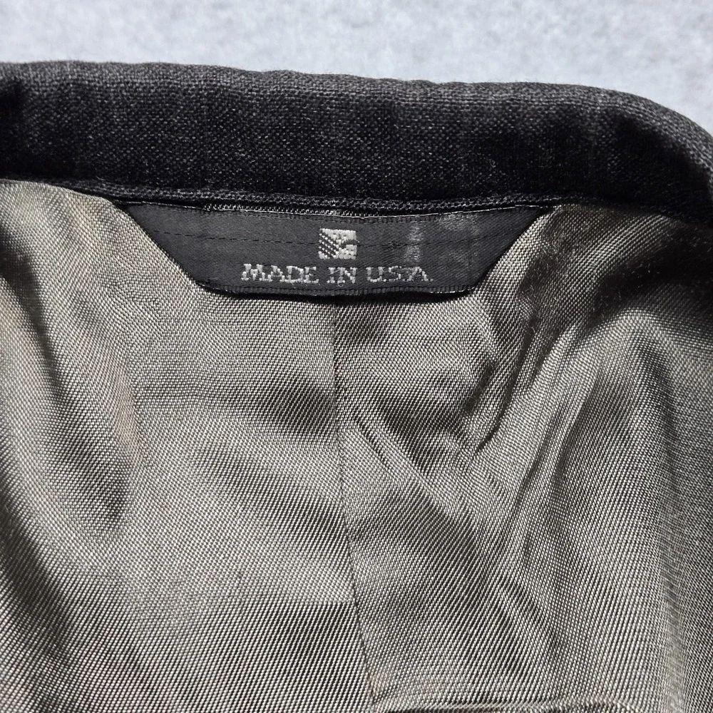 Polo University‎ Club Ralph Lauren Blazer Mens Gray Pinstripe Jacket USA Made
